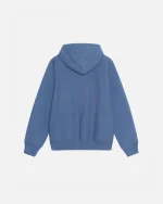 STUSSY SATIN PATCH OVERSIZED HOODIE BLUE