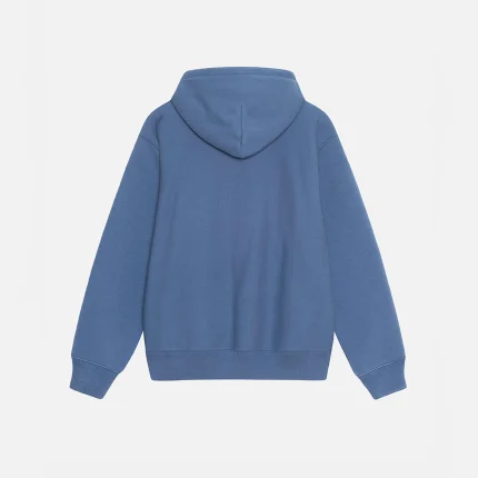 STUSSY SATIN PATCH OVERSIZED HOODIE BLUE