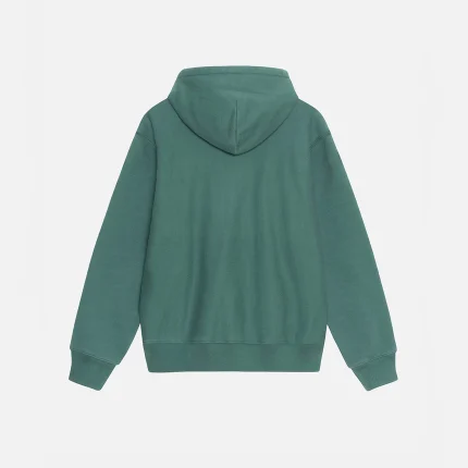 STUSSY SATIN PATCH OVERSIZED HOODIE GREEN