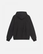 STUSSY SATIN PATCH OVERSIZED HOODIE BLACK
