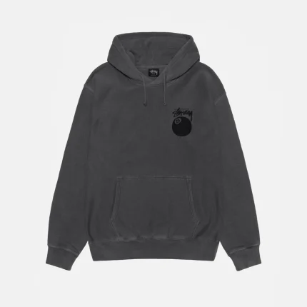 8 BALL HOODIE PIGMENT DYED BLACK