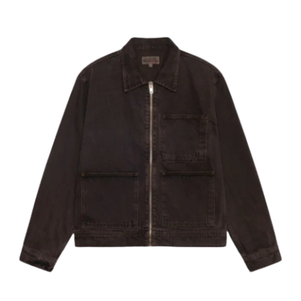 ZIP WORK JACKET DENIM – BROWN